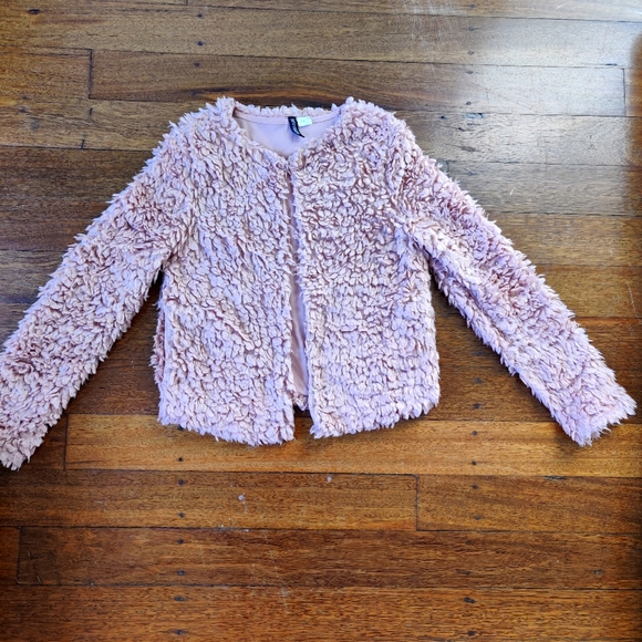 H&M Jackets & Blazers - H&M|| Light Lilac fluffy/ teddy jacket Size XS